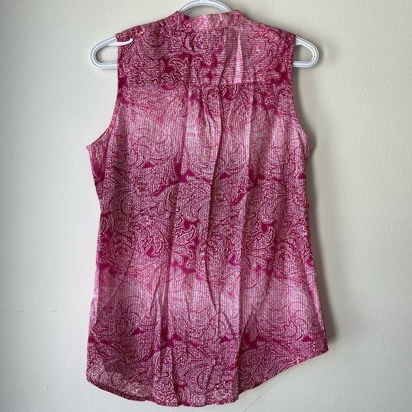 Kim Rogers Pink Paisley Sleeveless Blouse women’s Size Small Ombré 100% cotton - Picture 6 of 9